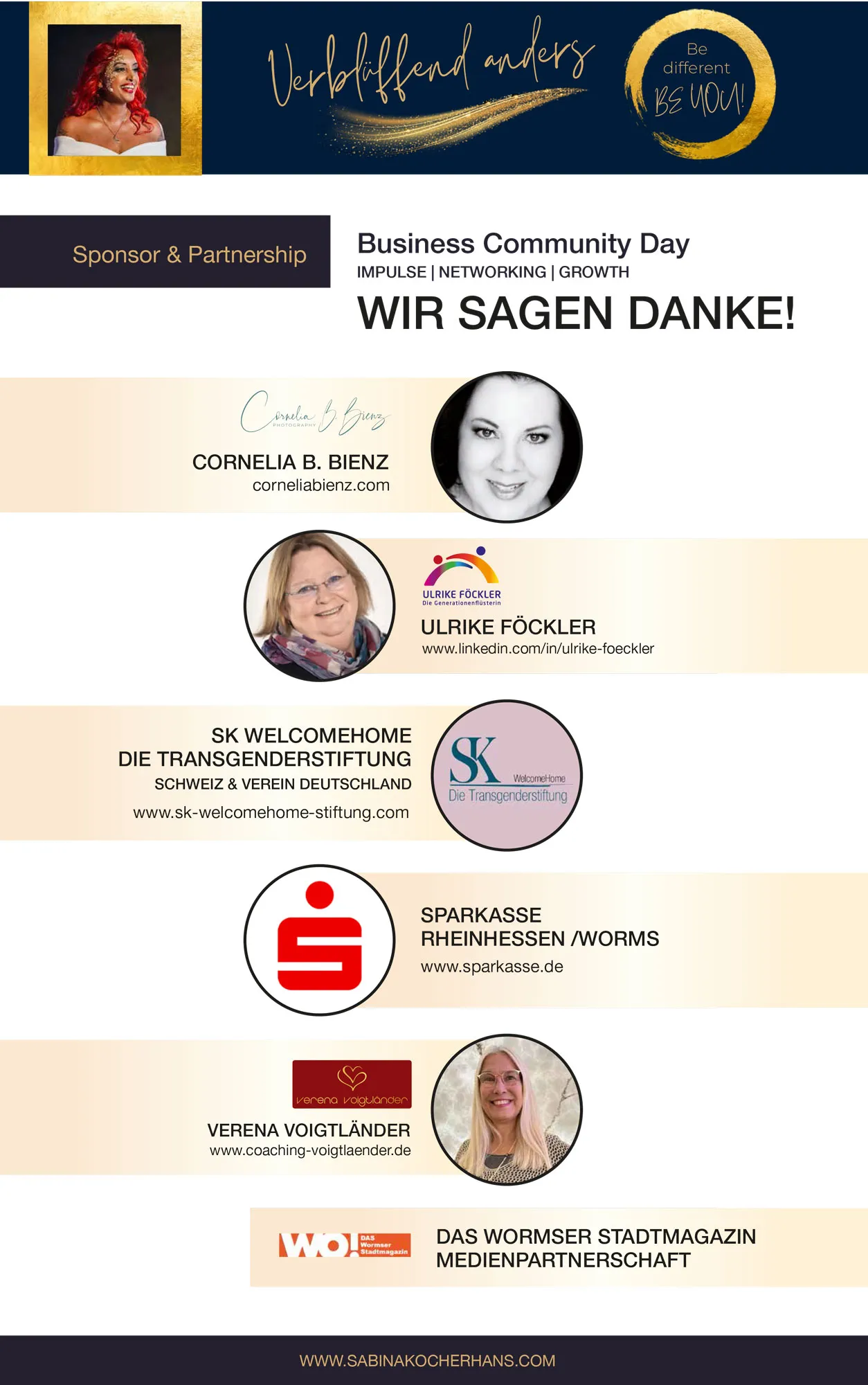 Sponsoren- und Partnerübersicht des Business Community Day