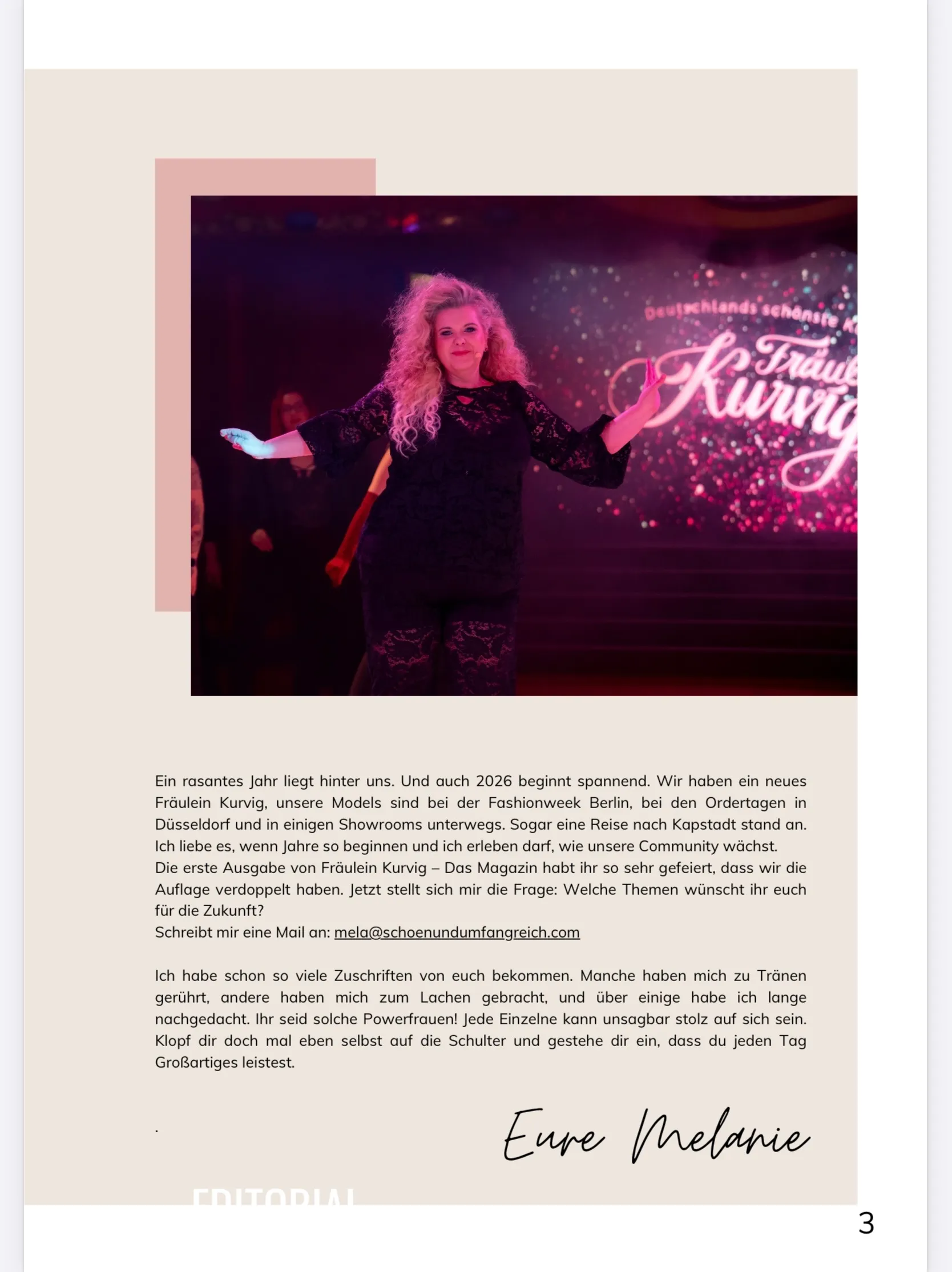 Verena Voigtländer auf der Fräulein Kurvig Bühne